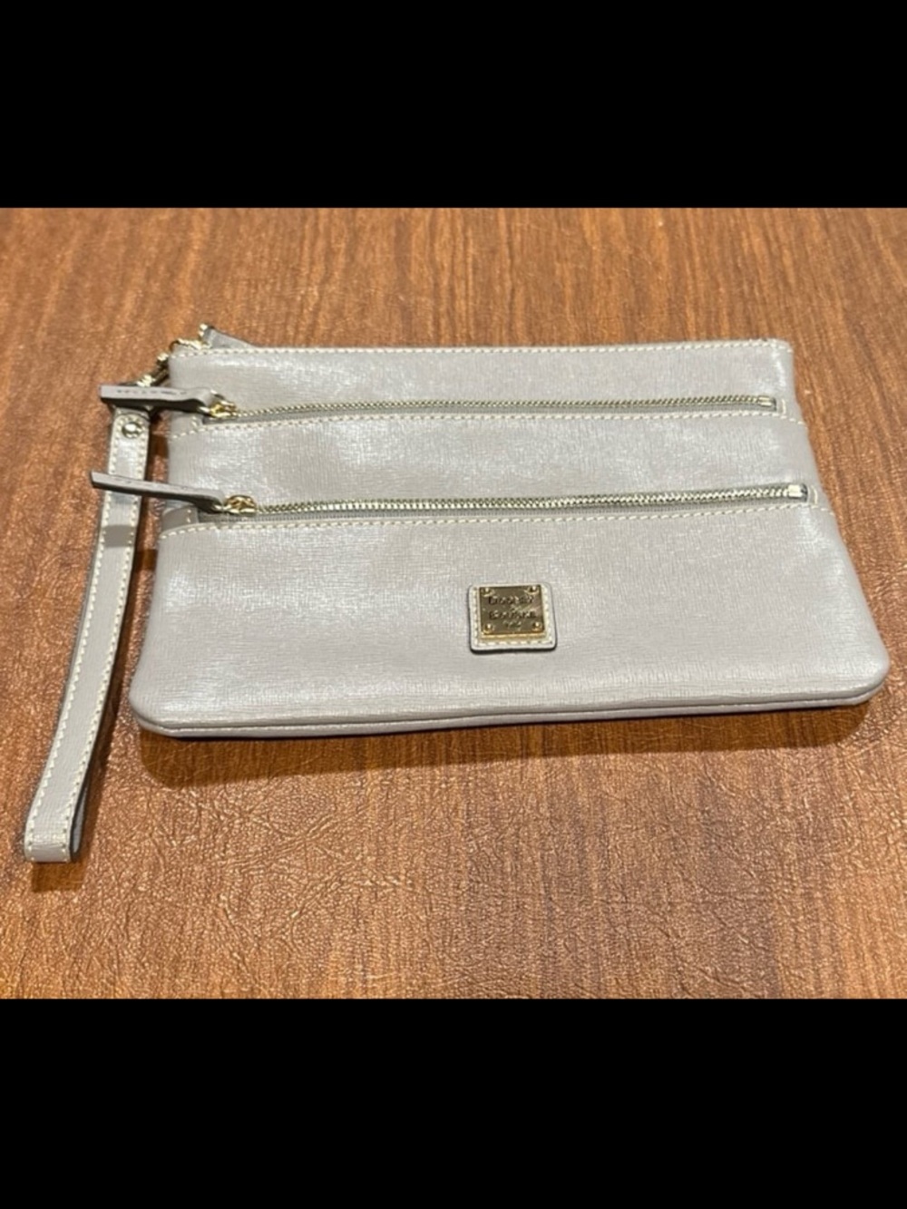 Dooney & Bourke Saffiano Large Triple Zip Wristlet